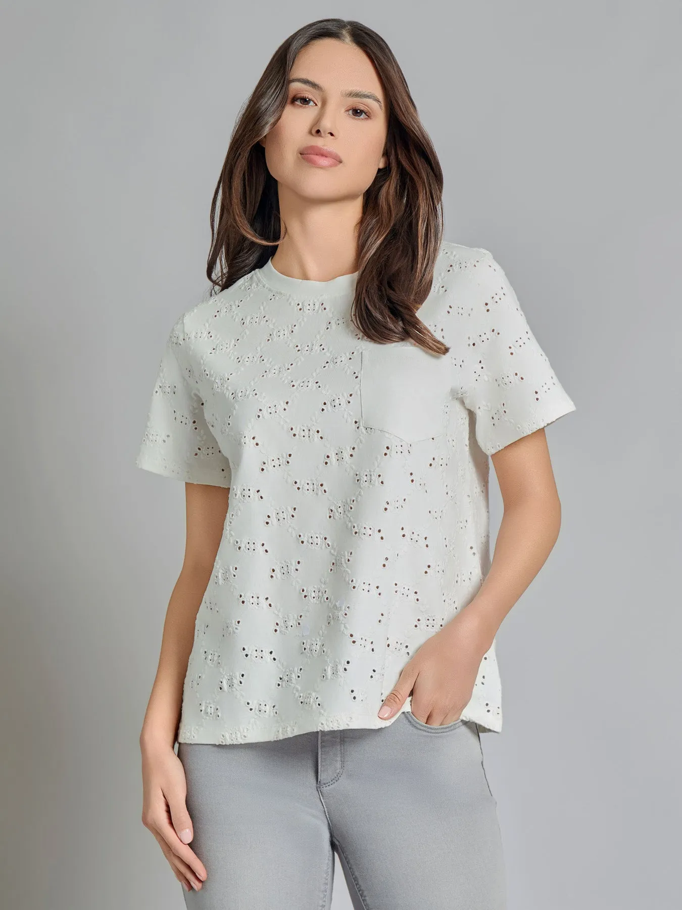 Eyelet Pocket Tee sold by Jones New York