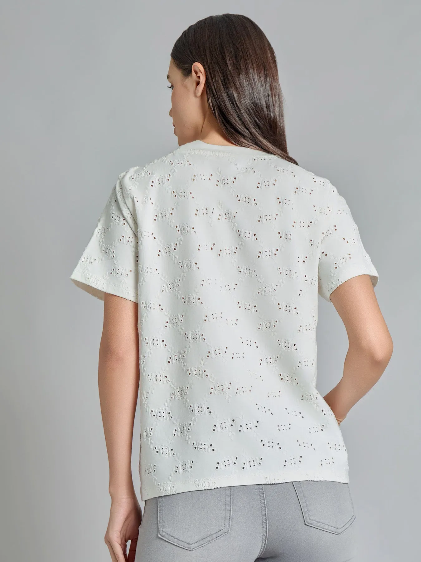 Eyelet Pocket Tee sold by Jones New York product image thumbnail 3