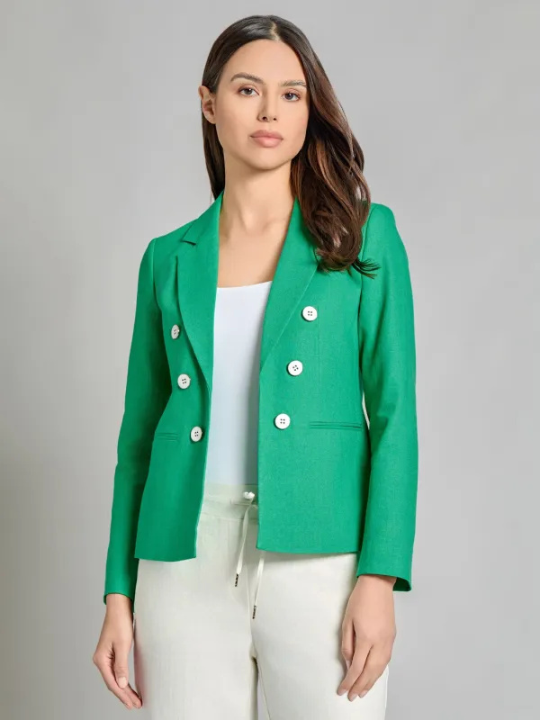 Faux Double Breasted Blazer, Linen Blend sold by Jones New York