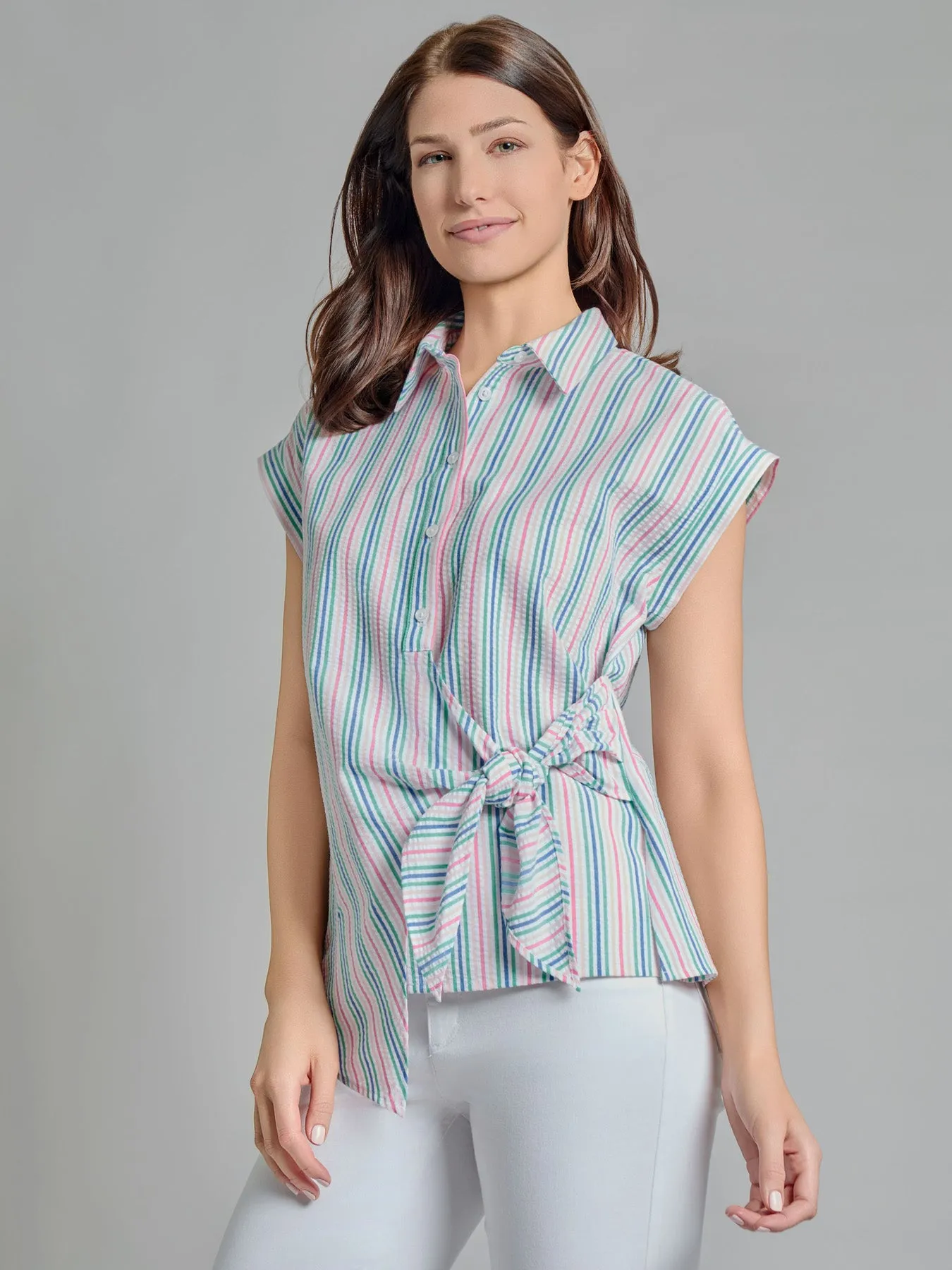 Button-Front Side Tie Blouse sold by Jones New York product image thumbnail 3