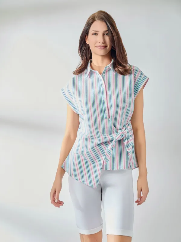 Button-Front Side Tie Blouse sold by Jones New York