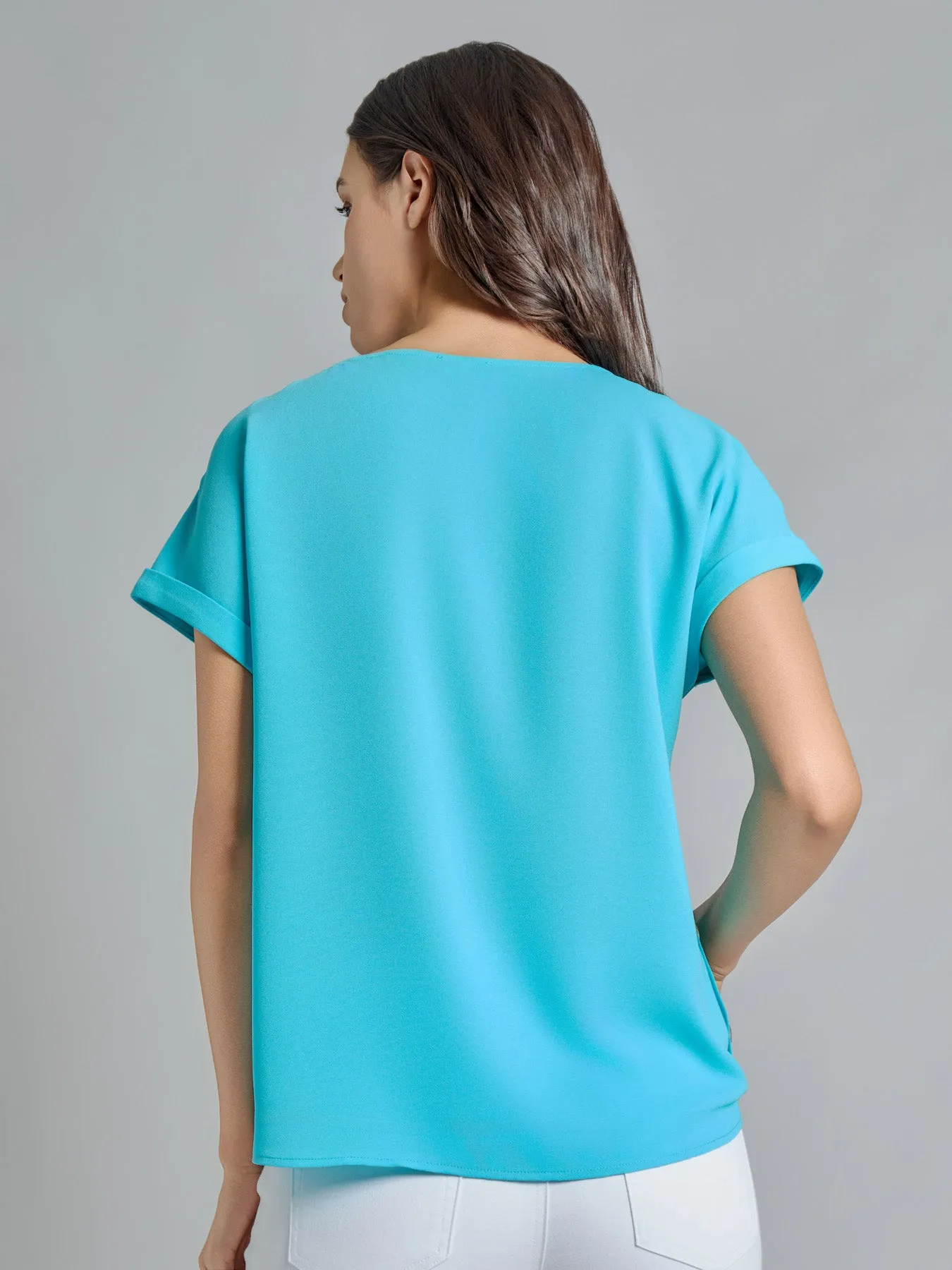 Button Detail Blouse, Jasper Crepe sold by Jones New York product image thumbnail 3