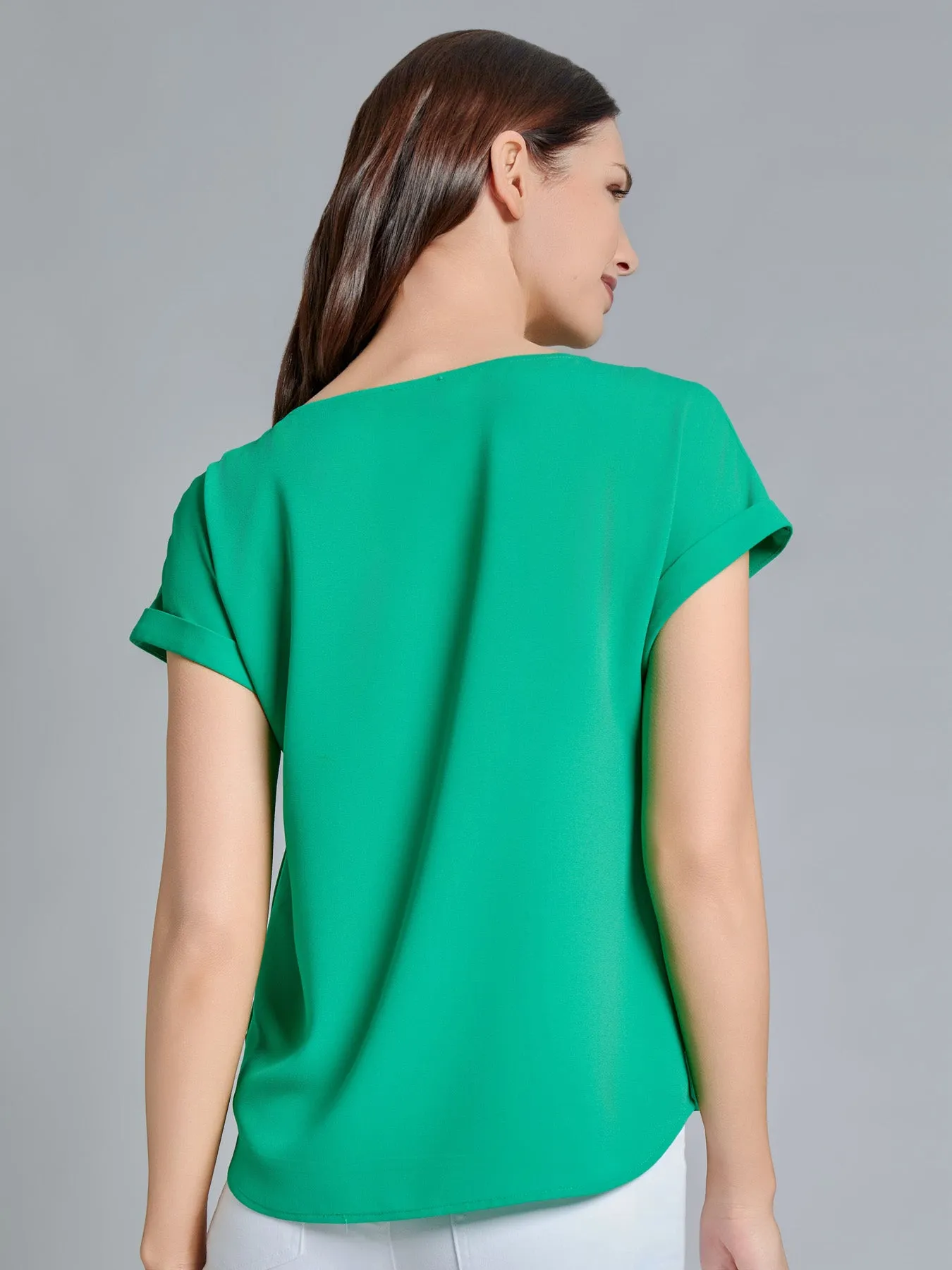 Button Detail Blouse, Jasper Crepe sold by Jones New York product image thumbnail 3