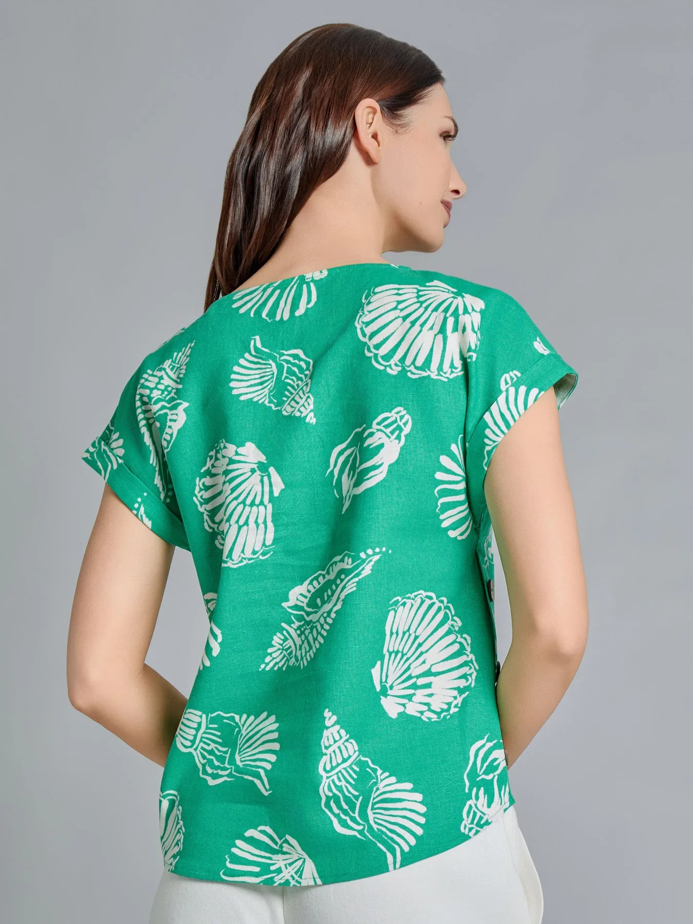 Button Detail Blouse, Linen Blend sold by Jones New York product image thumbnail 3