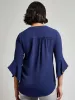 Flutter Sleeve Blouse, Textured Crepe sold by Jones New York