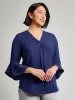 Flutter Sleeve Blouse, Textured Crepe sold by Jones New York