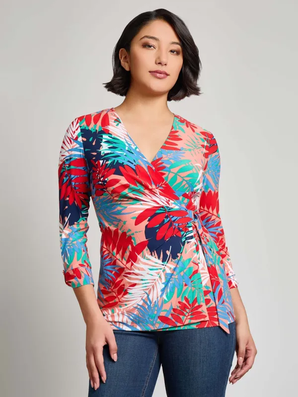 Faux Wrap Floral Top, Stretch Jersey sold by Jones New York