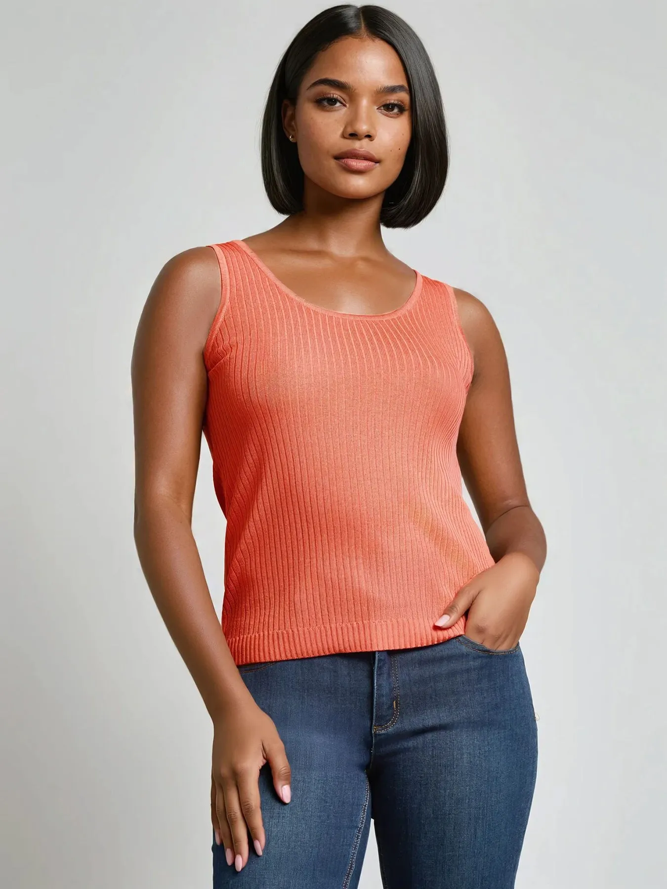 Sutton Scoop Neck Tank Top sold by Jones New York