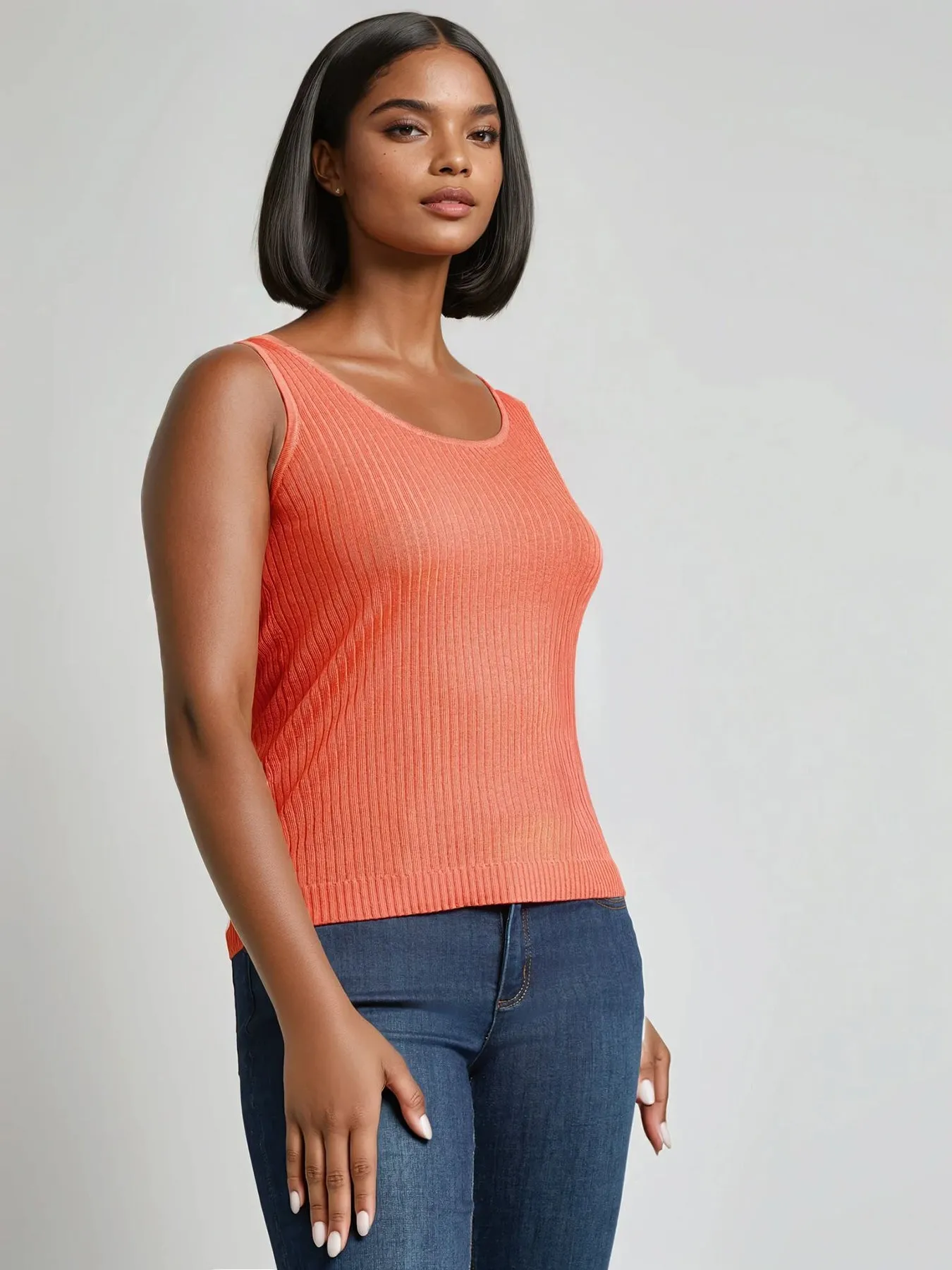 Sutton Scoop Neck Tank Top sold by Jones New York product image thumbnail 2