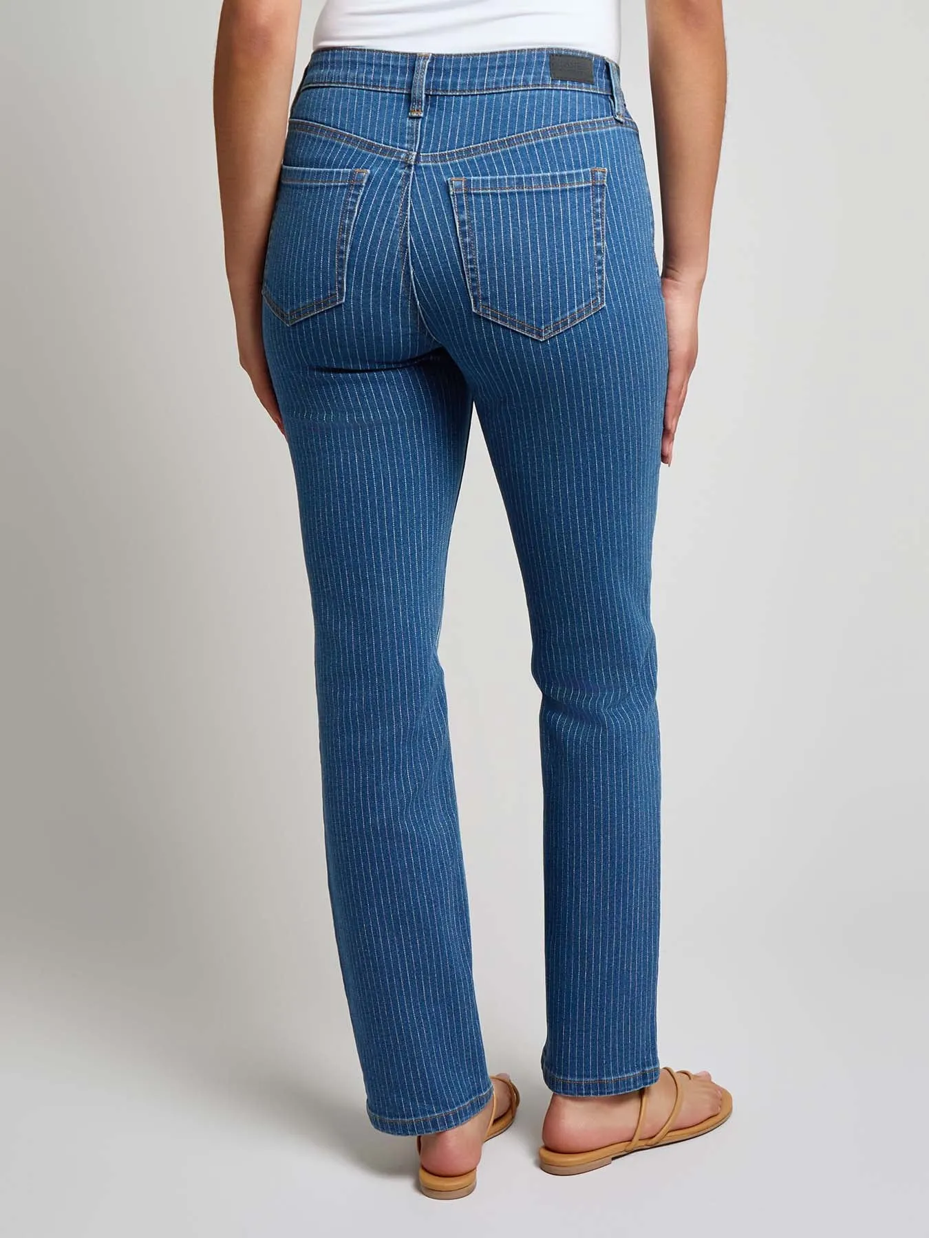 Petite Lexington Straight Leg Jeans, Indigo Pinstripe sold by Jones New York product image thumbnail 4