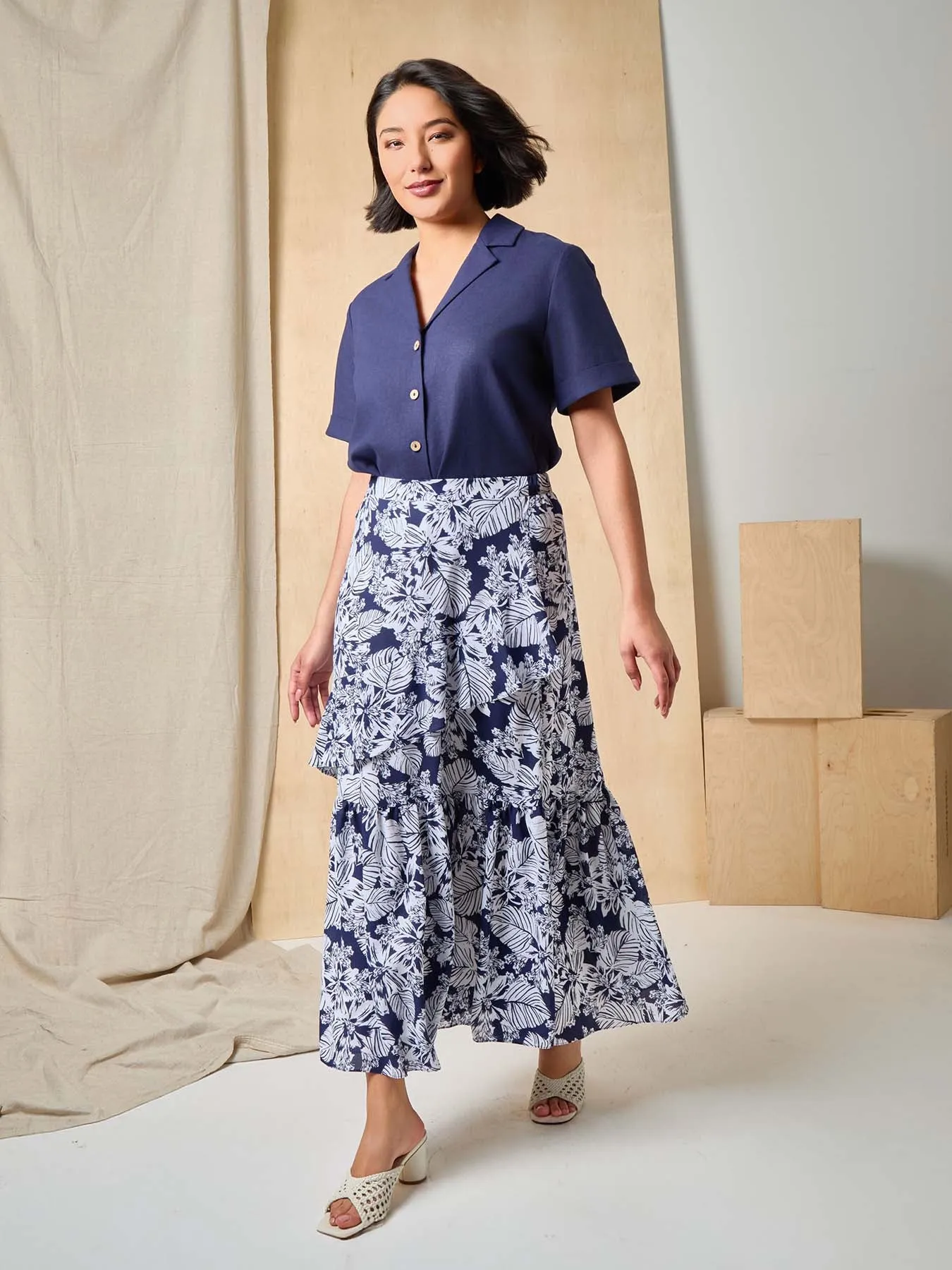 Pull-On Ruffle Maxi Skirt, Crepe de Chine sold by Jones New York product image thumbnail 4