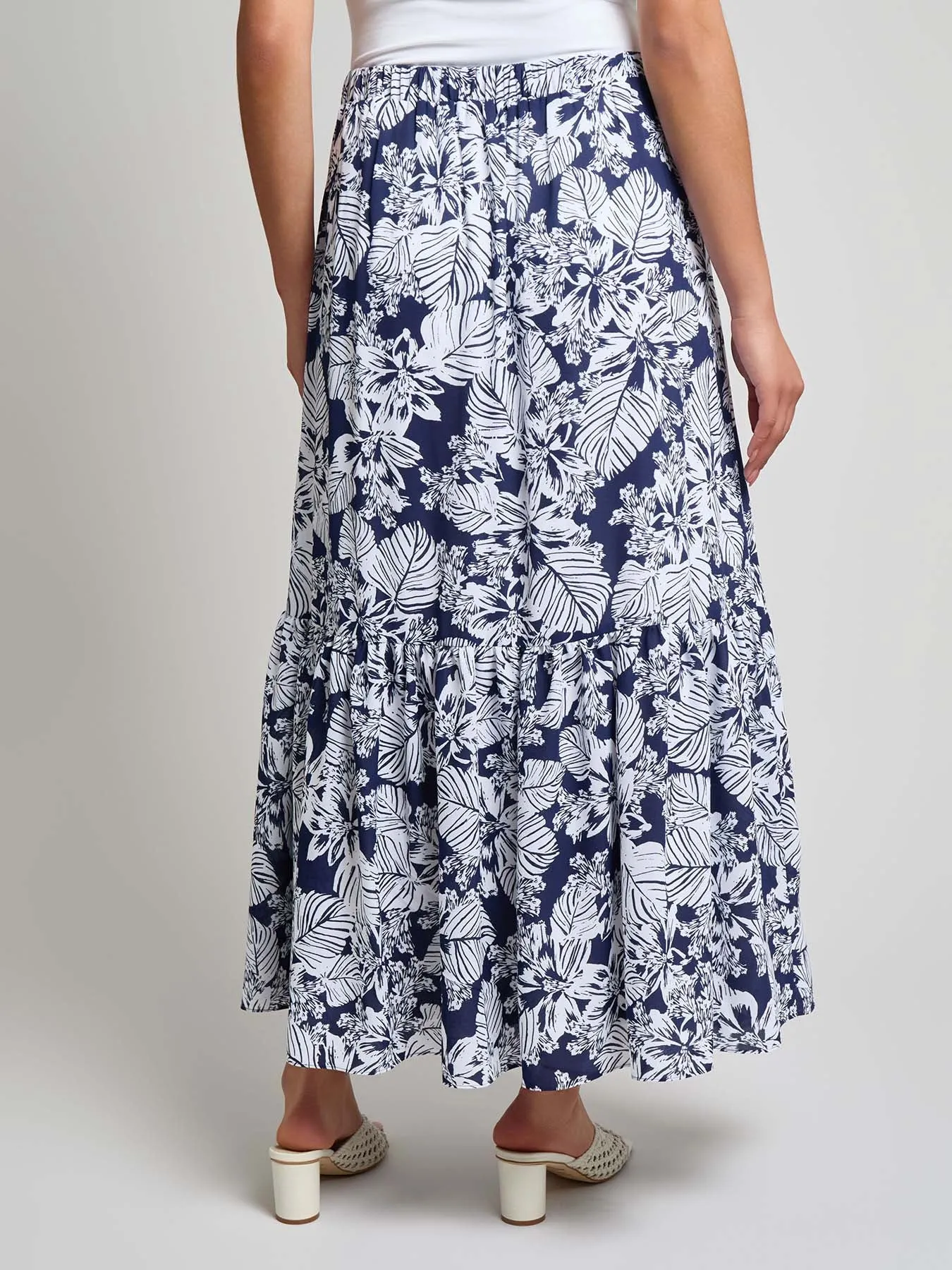 Pull-On Ruffle Maxi Skirt, Crepe de Chine sold by Jones New York product image thumbnail 3