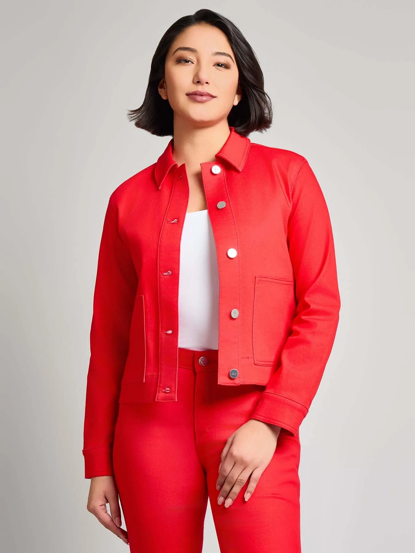 Patch Pocket Denim Jacket, Rouge sold by Jones New York