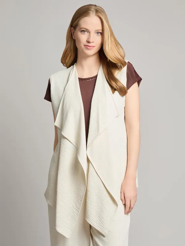 Cascade Vest, Textured Crepe made by Jones New York