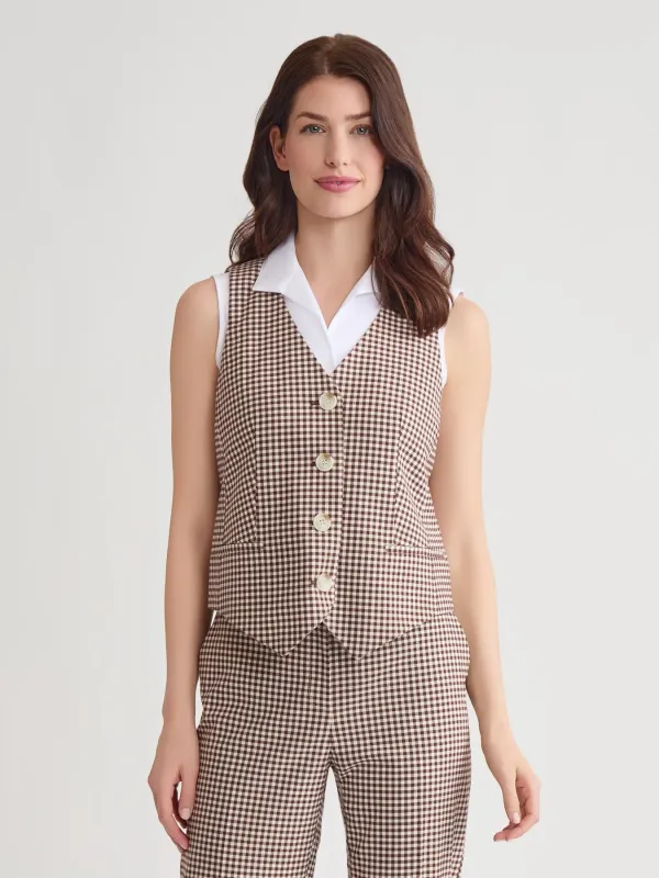 Button-Front Vest, Stretch Tweed sold by Jones New York