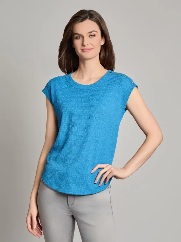 Plus Drop Shoulder Textured Top sold by Jones New York