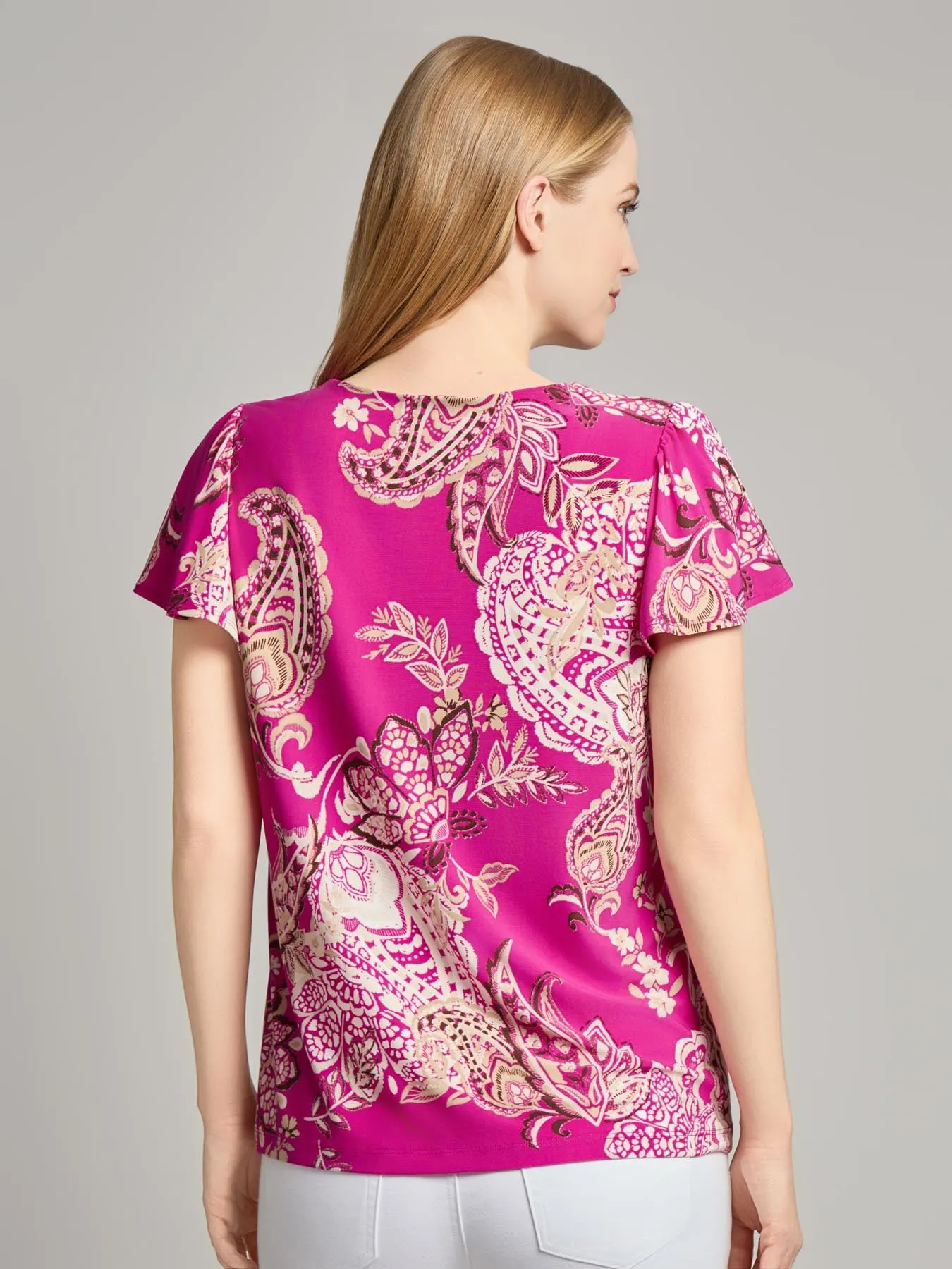 Flutter Sleeve Keyhole Neckline Top sold by Jones New York product image thumbnail 3