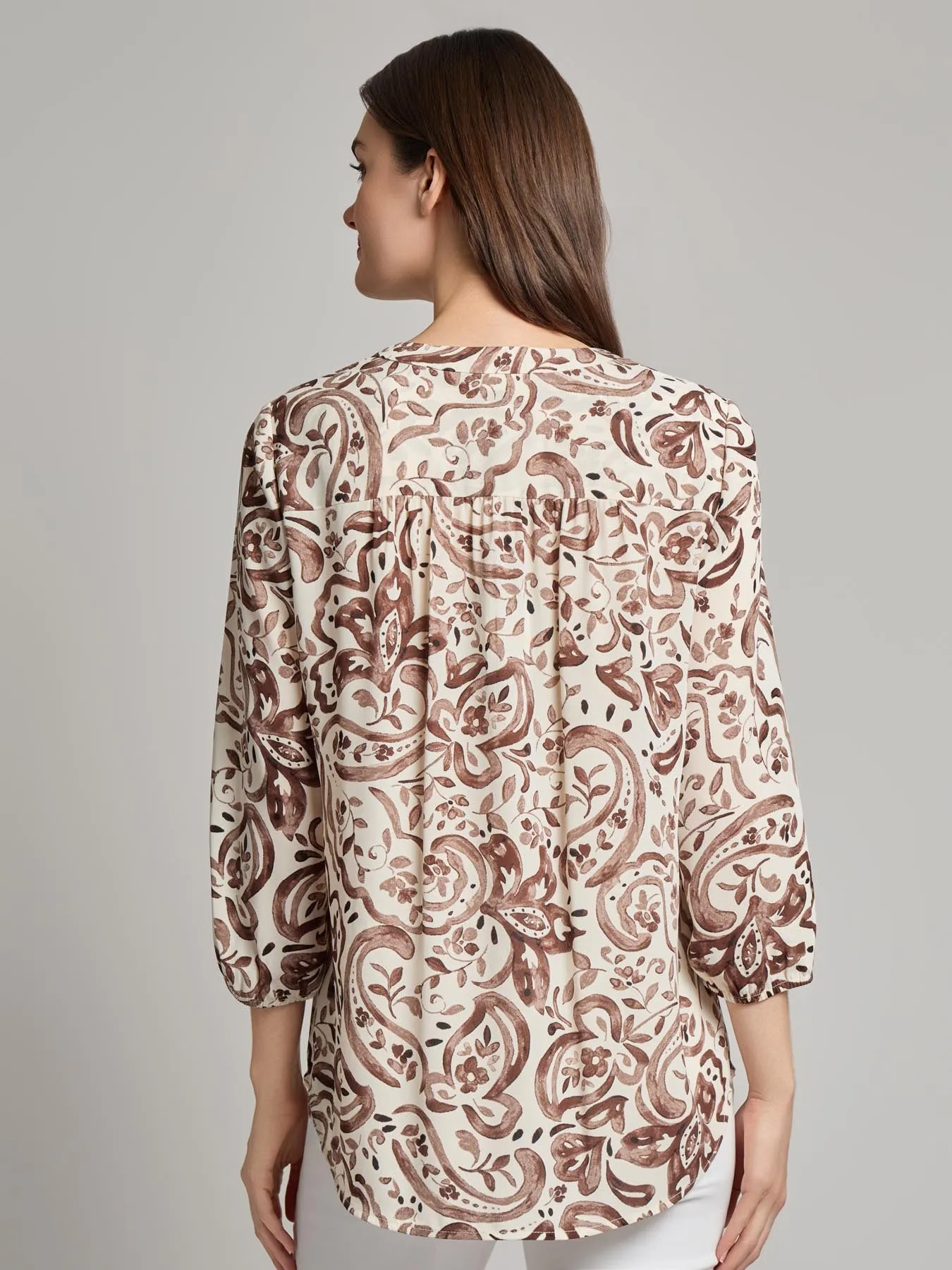 Petite V-Neck Pleated Kelly Blouse sold by Jones New York product image thumbnail 3