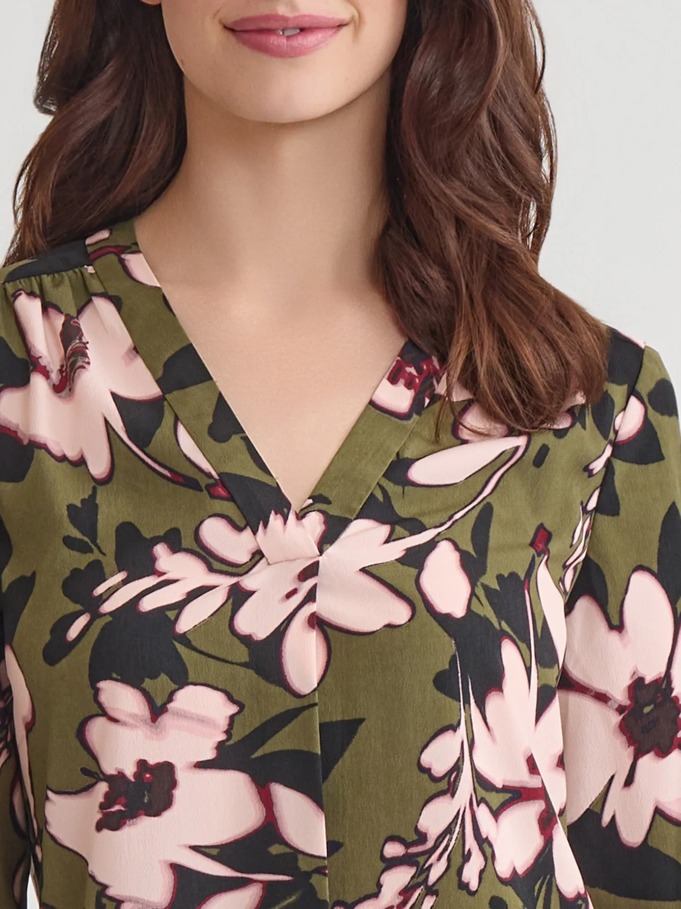 V-Neck Pleated Kelly Blouse sold by Jones New York product image thumbnail 3