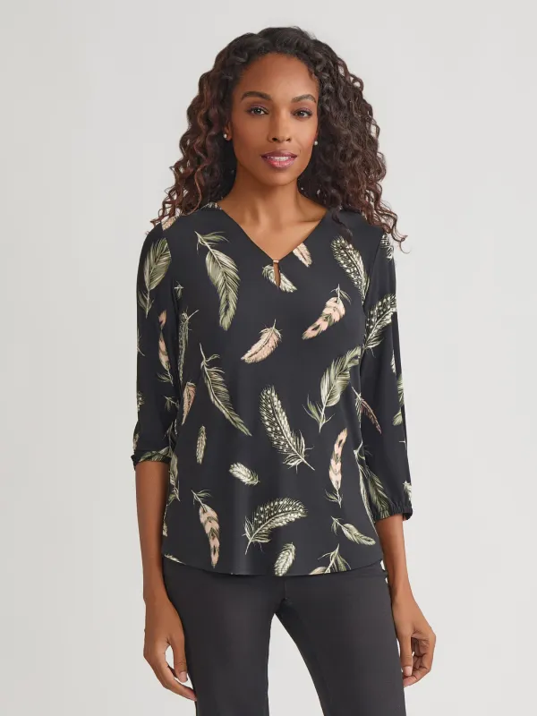 Printed Keyhole Blouse sold by Jones New York