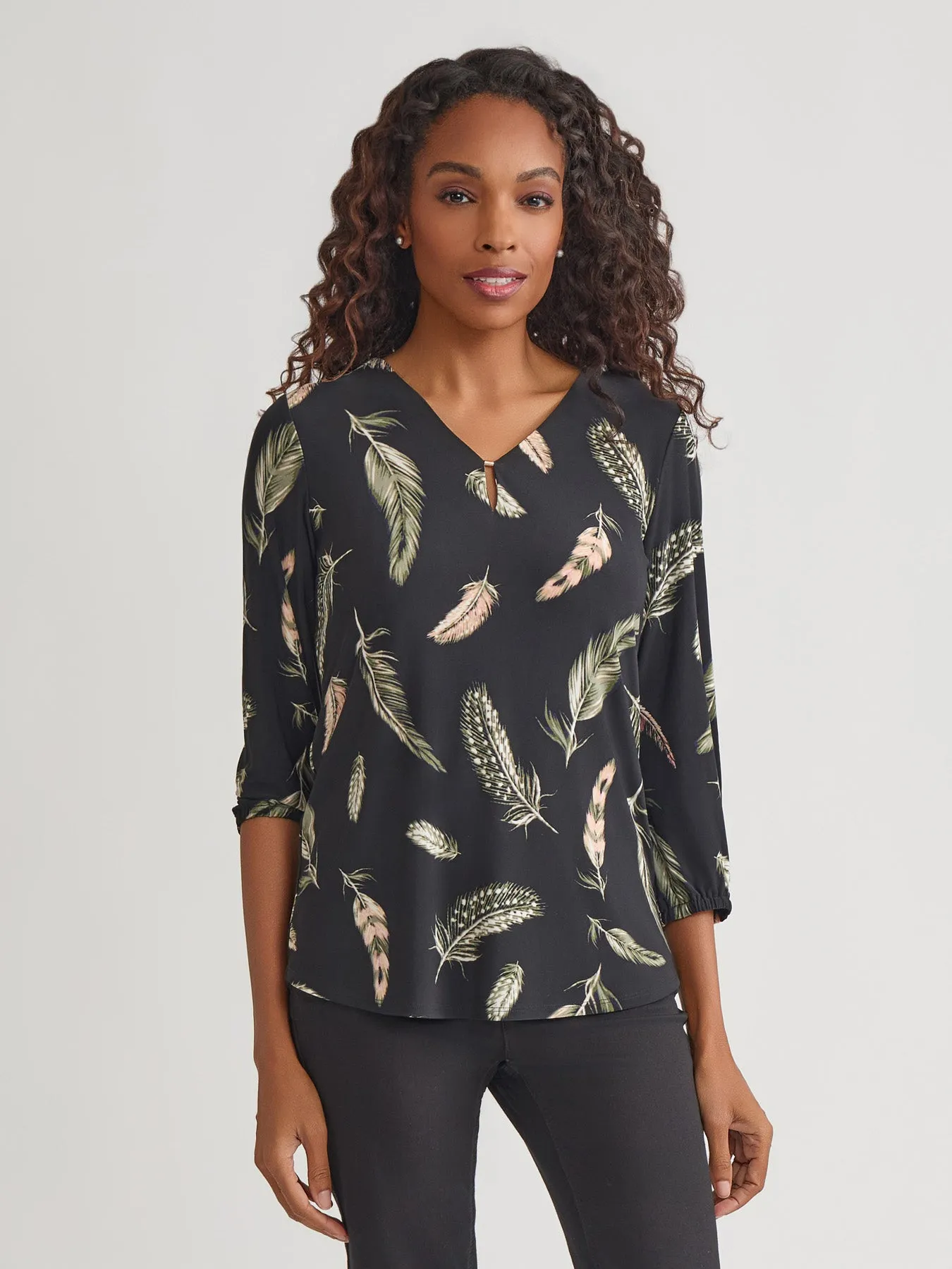 Printed Keyhole Blouse sold by Jones New York