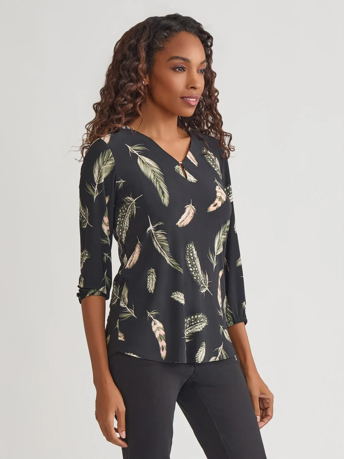 Printed Keyhole Blouse sold by Jones New York product image thumbnail 2