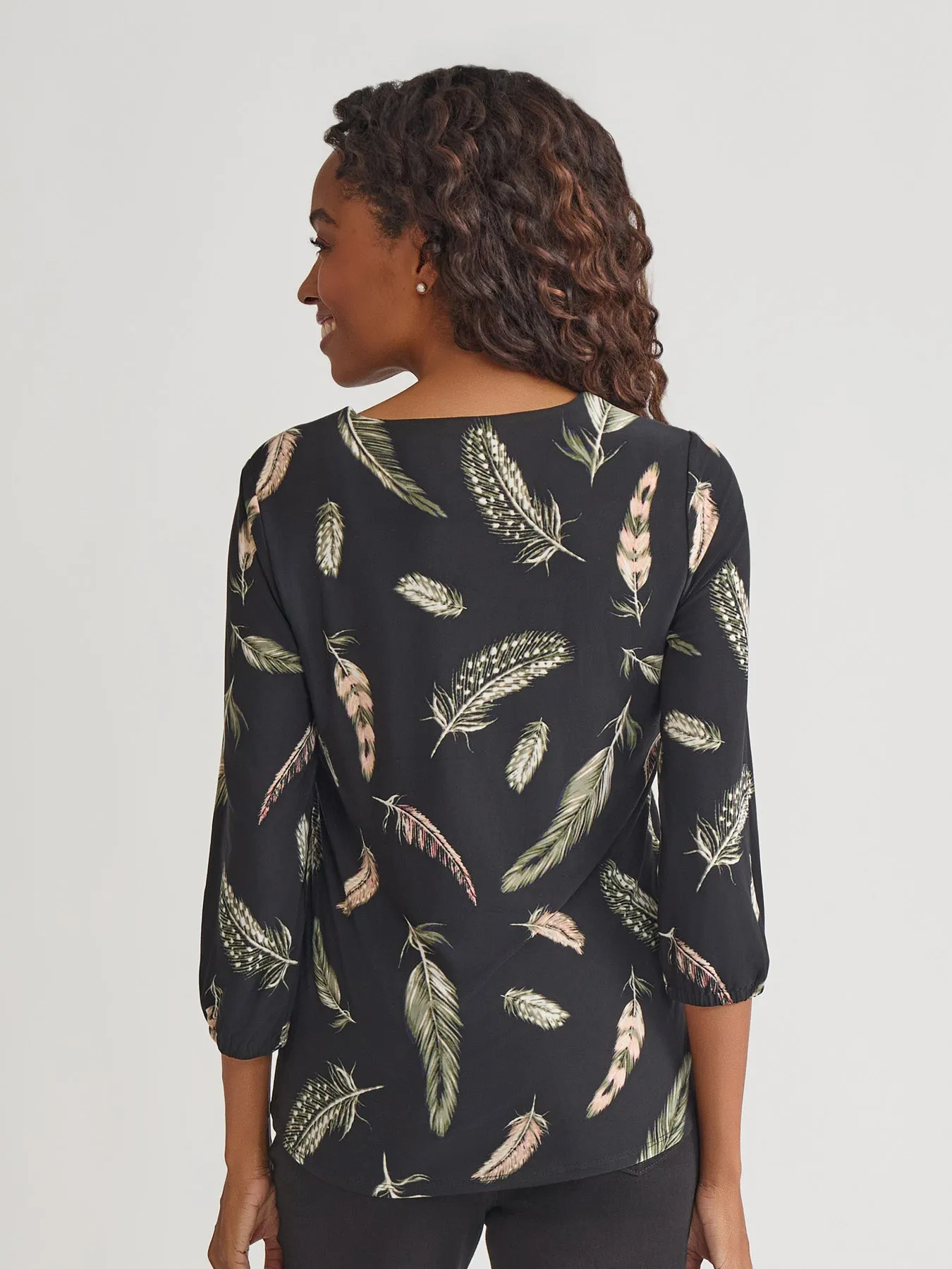 Printed Keyhole Blouse sold by Jones New York product image thumbnail 4