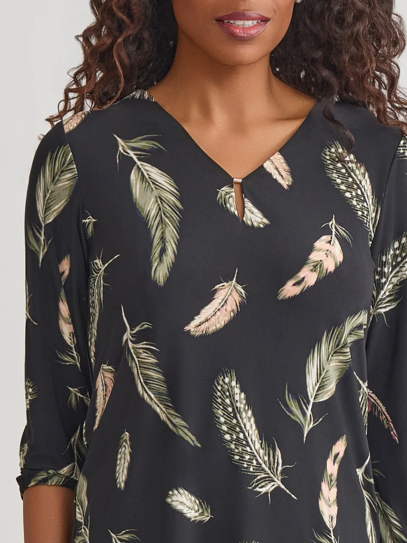 Printed Keyhole Blouse sold by Jones New York product image thumbnail 3