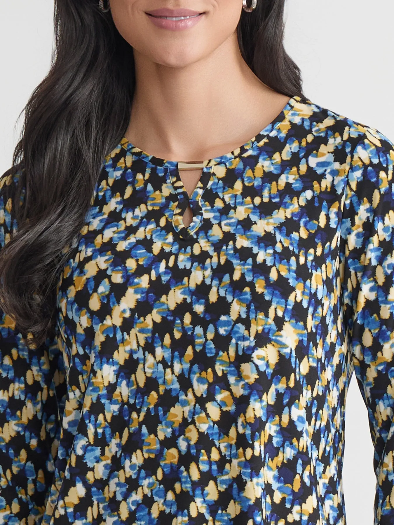 Petite Keyhole Noodle Top, Printed Everyday Knit sold by Jones New York product image thumbnail 3