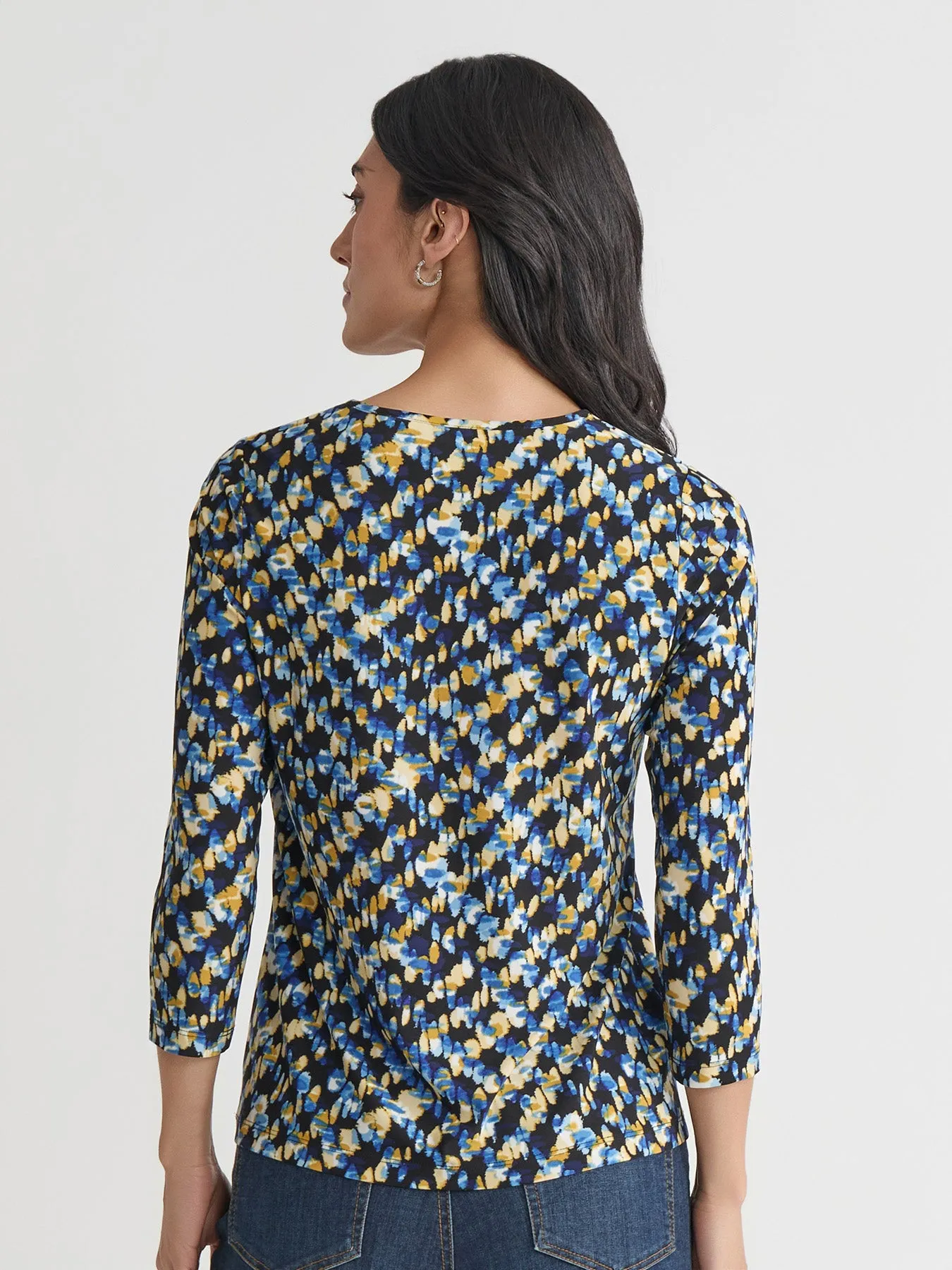 Petite Keyhole Noodle Top, Printed Everyday Knit sold by Jones New York product image thumbnail 4