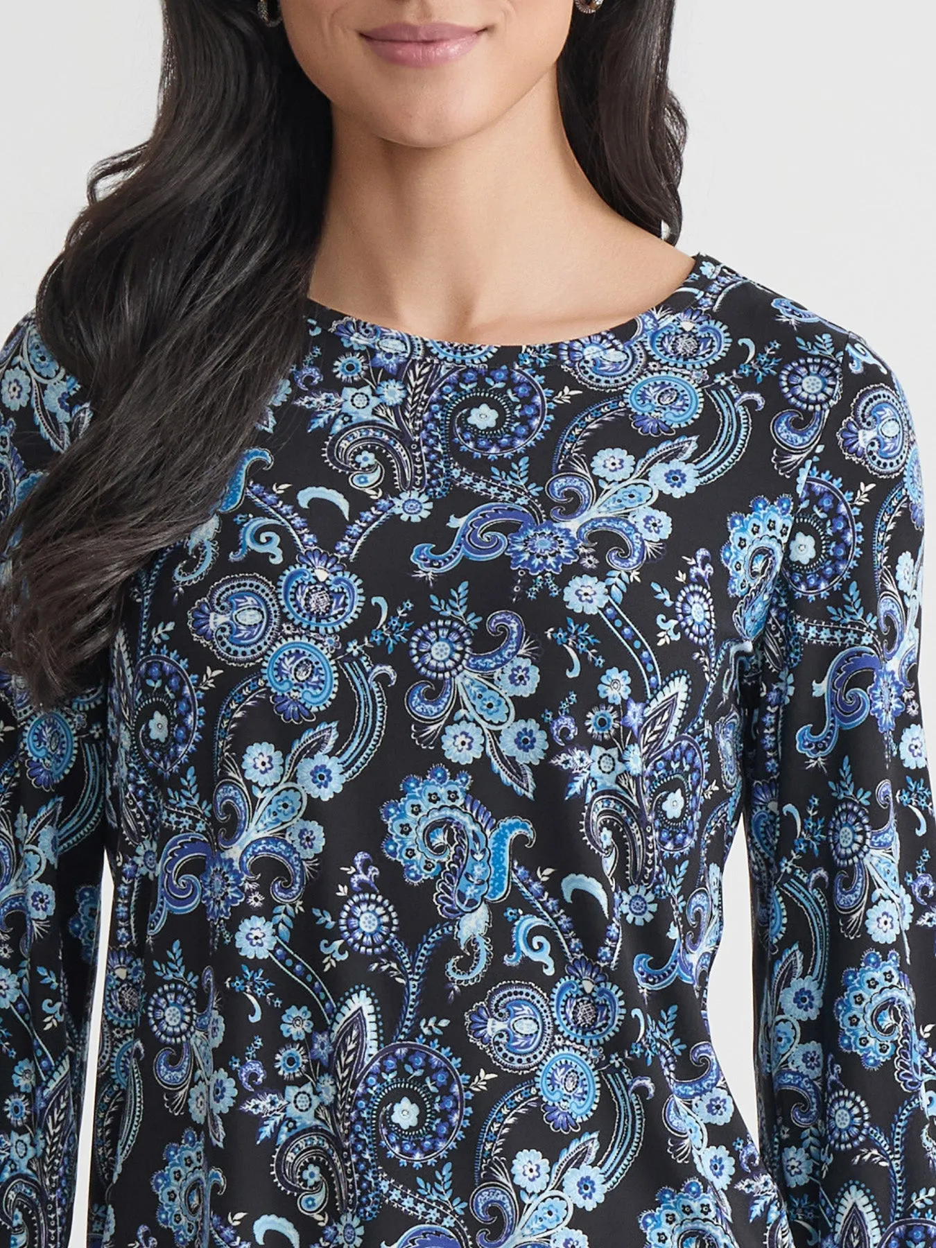 Puff Sleeve Crew Neck, Printed Everyday Knit sold by Jones New York product image thumbnail 3