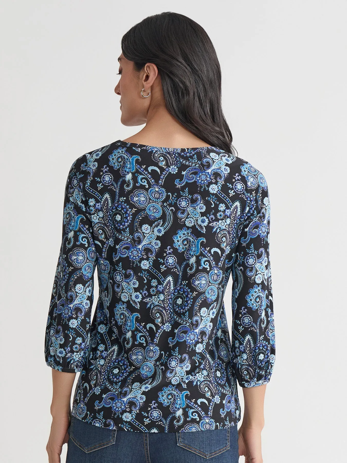 Puff Sleeve Crew Neck, Printed Everyday Knit sold by Jones New York product image thumbnail 4