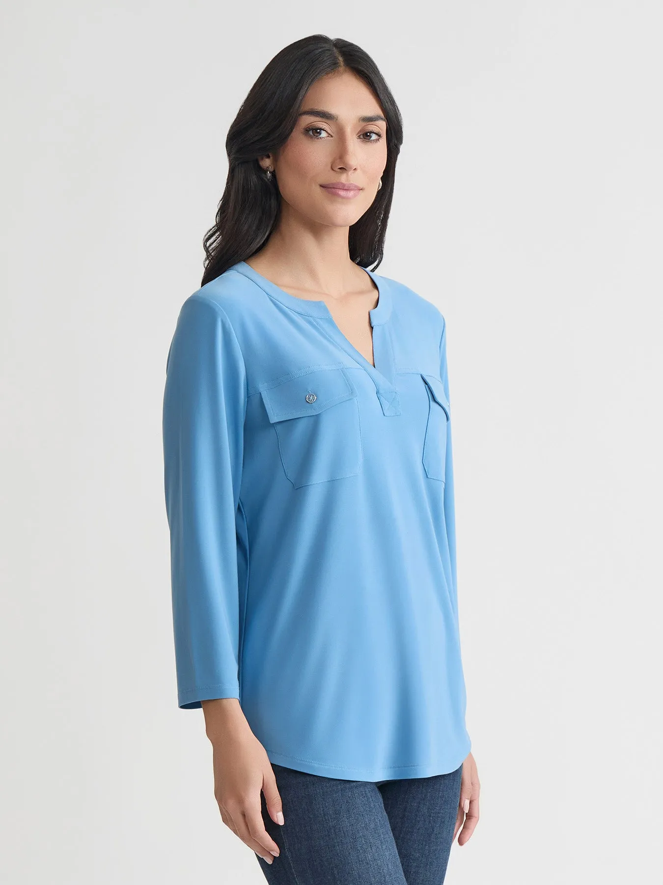 Petite Quarter Sleeve Top, Solid Everyday Knit sold by Jones New York product image thumbnail 2