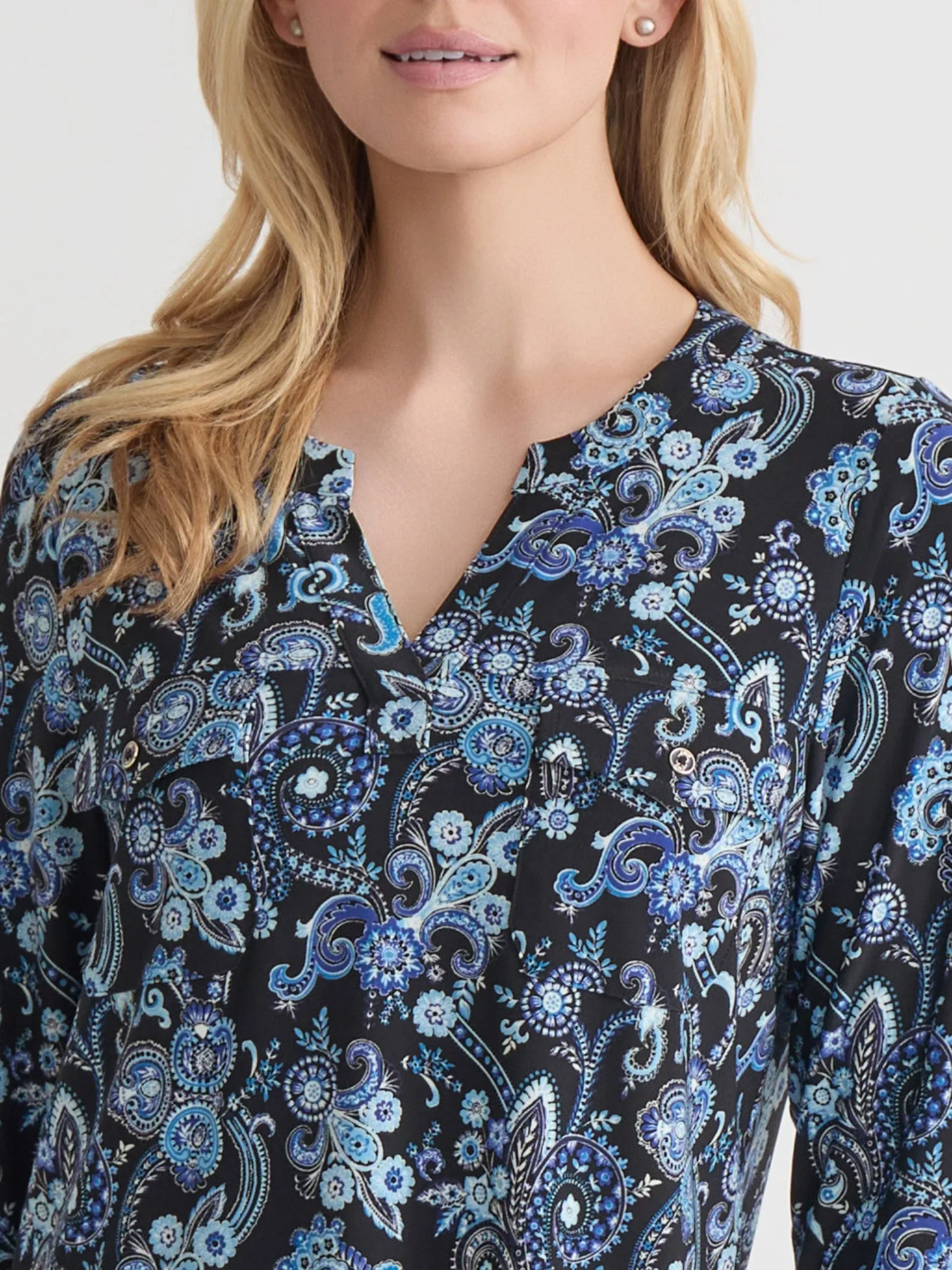 Quarter Sleeve Top, Printed Everyday Knit sold by Jones New York product image thumbnail 3