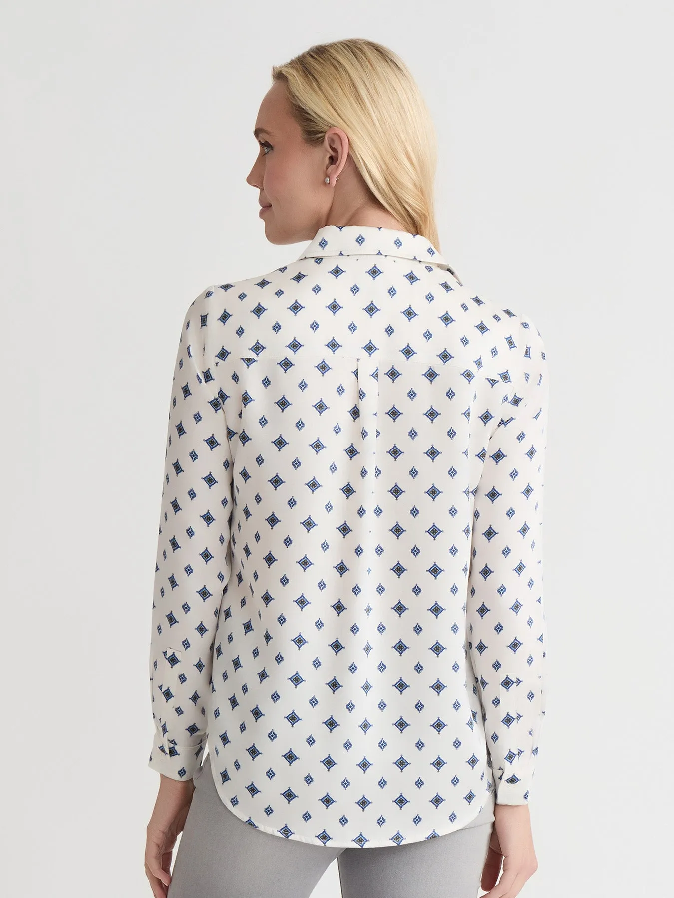 Button Down Blouse, Satin Twill sold by Jones New York product image thumbnail 4