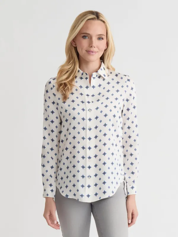 Button Down Blouse, Satin Twill sold by Jones New York