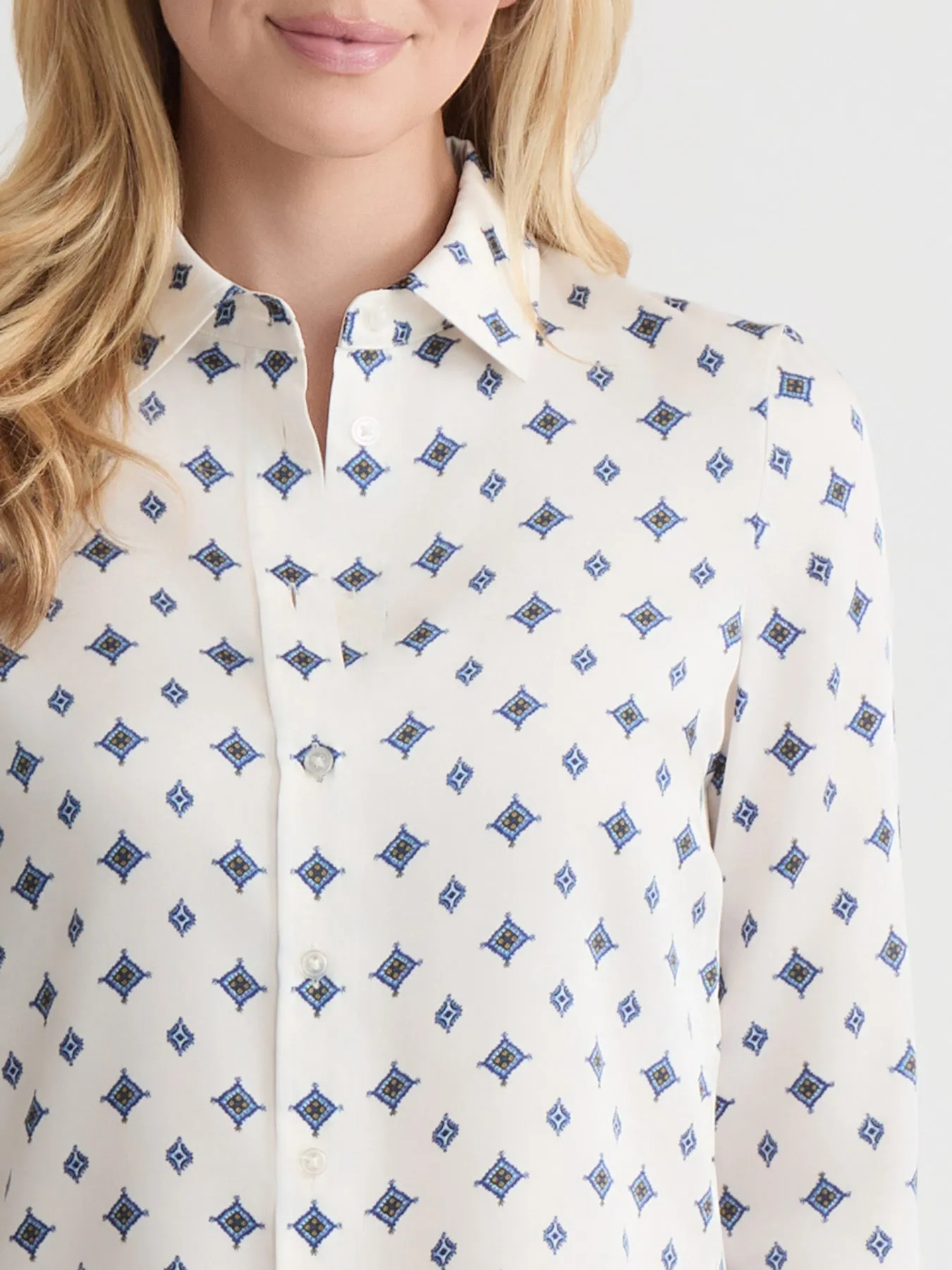 Button Down Blouse, Satin Twill sold by Jones New York product image thumbnail 3