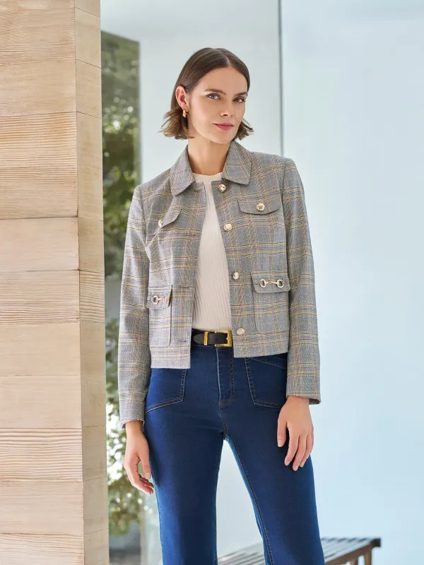 Button Down Jacket, Glen Plaid sold by Jones New York