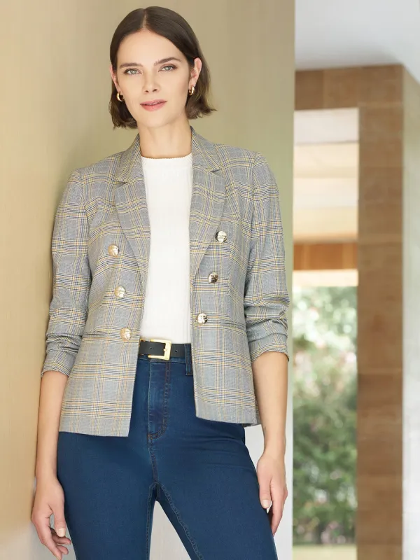 Faux Double Breasted Jacket, Glen Plaid sold by Jones New York