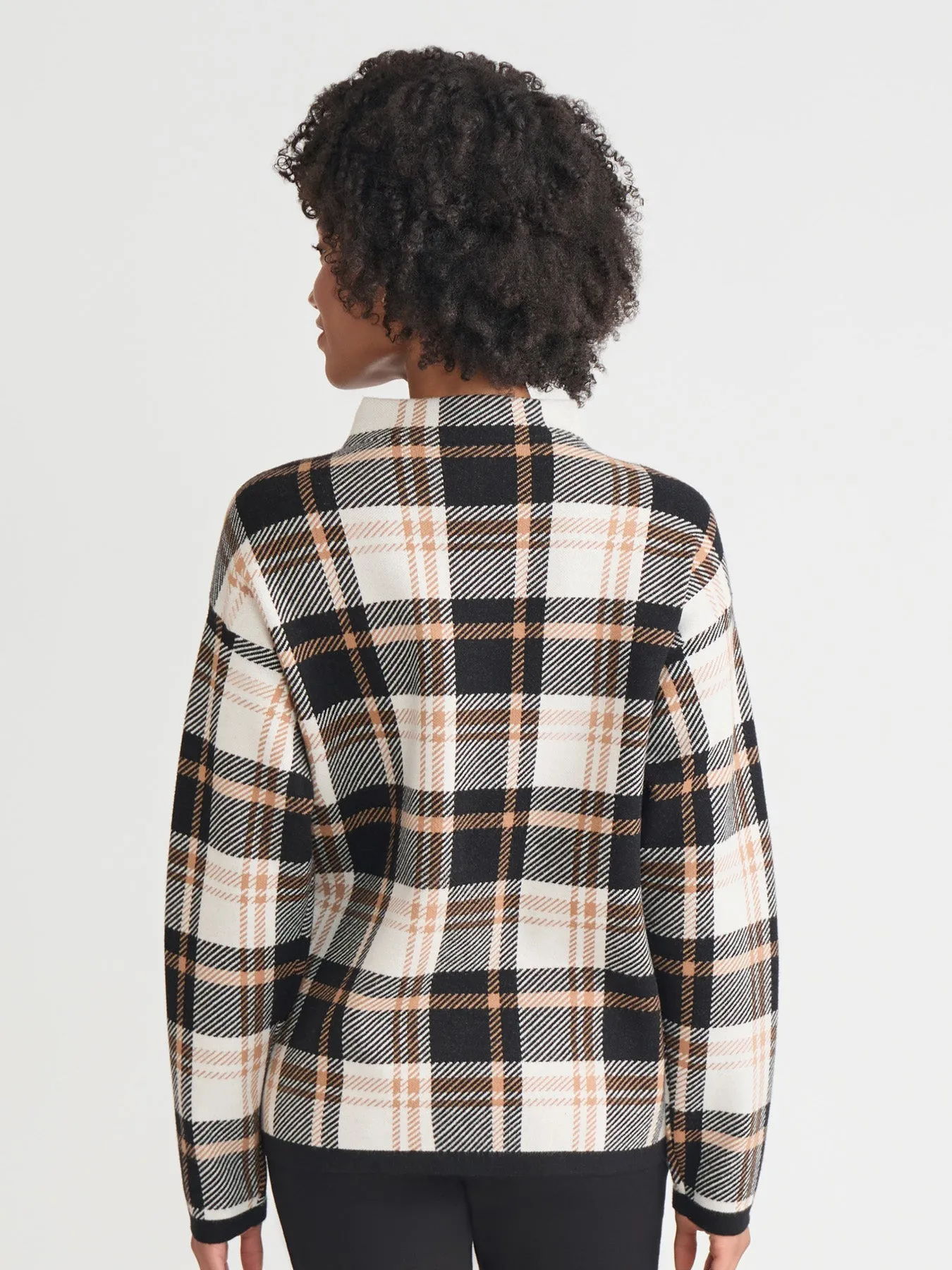 Plaid Funnel Neck Sweater sold by Jones New York product image thumbnail 4