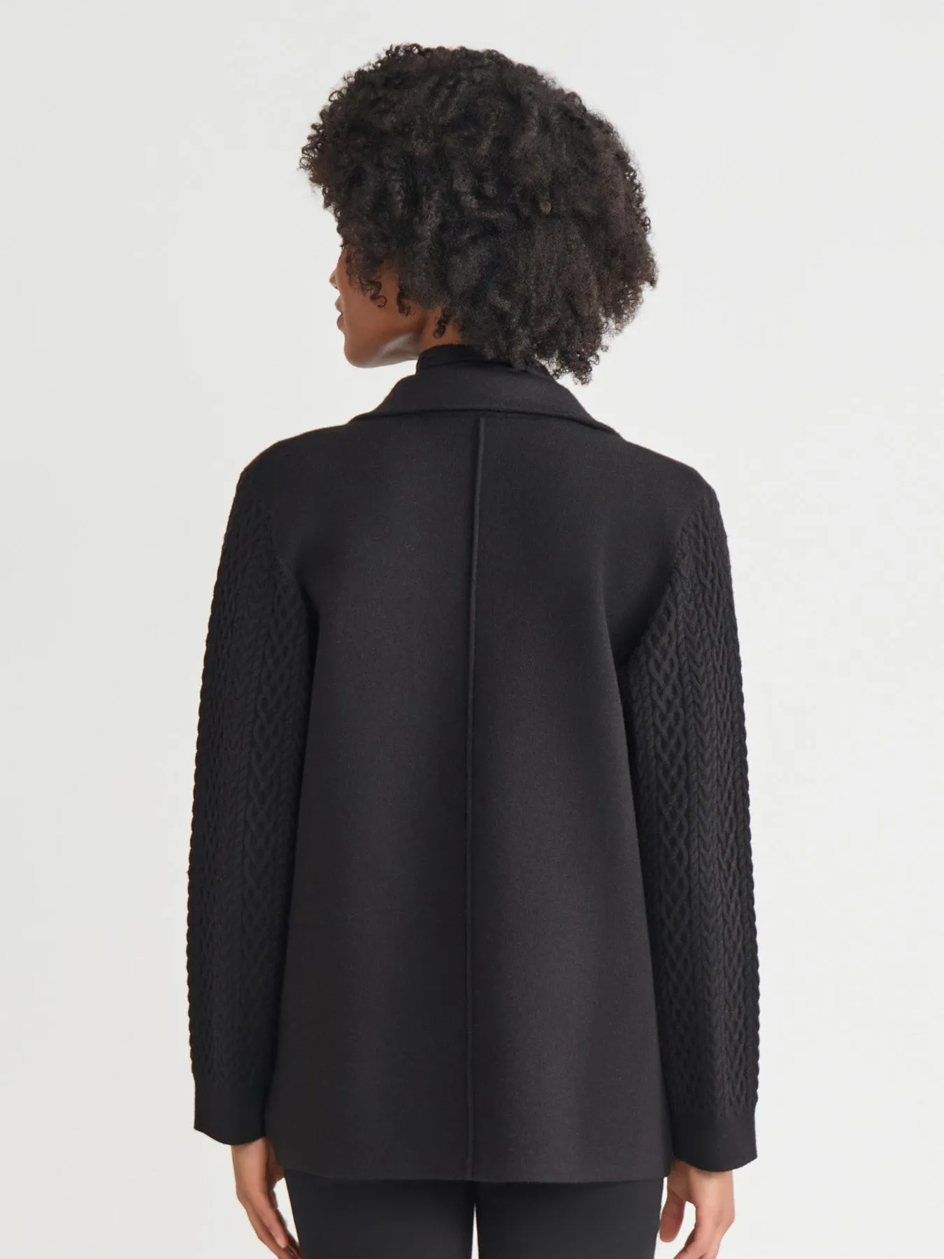 Notch Collar Cable Knit Sleeve Blazer sold by Jones New York product image thumbnail 4