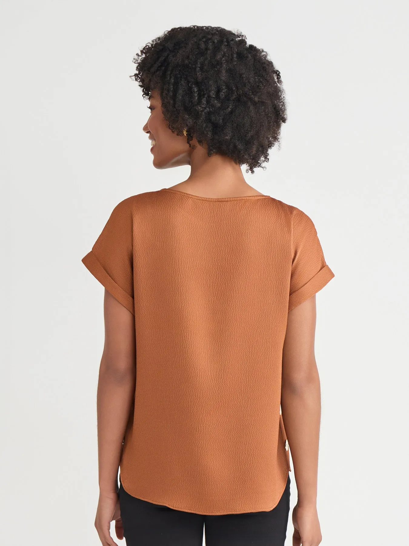 Side Button Blouse, Jasper Crepe sold by Jones New York product image thumbnail 4