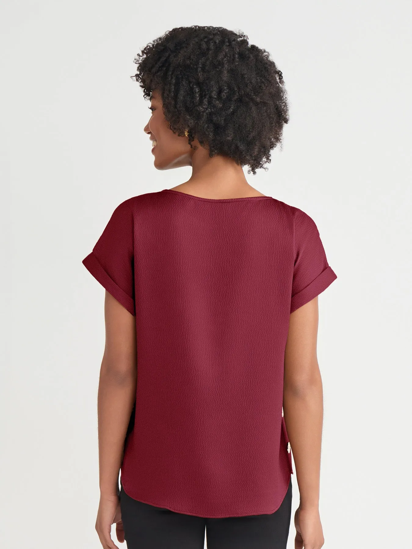 Side Button Blouse, Jasper Crepe sold by Jones New York product image thumbnail 4