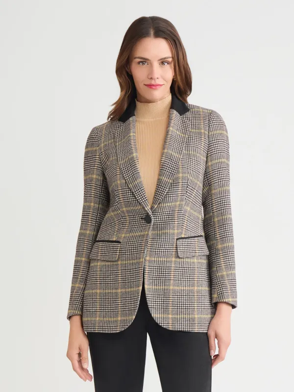 Petite One Button Elbow Patch Blazer sold by Jones New York