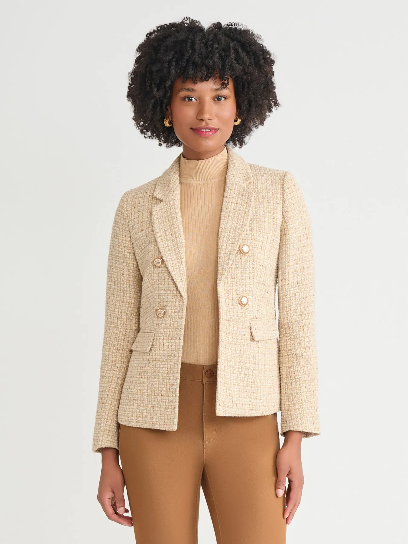 Petite Faux Double Breasted Blazer, Tweed sold by Jones New York
