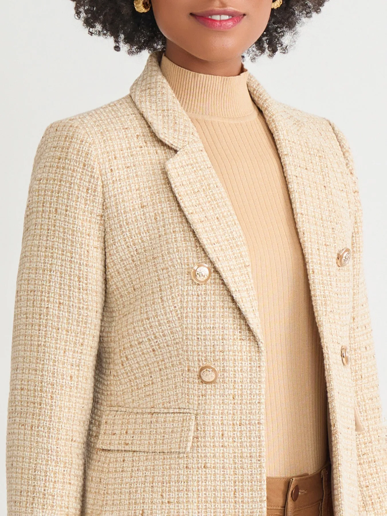 Petite Faux Double Breasted Blazer, Tweed sold by Jones New York product image thumbnail 3