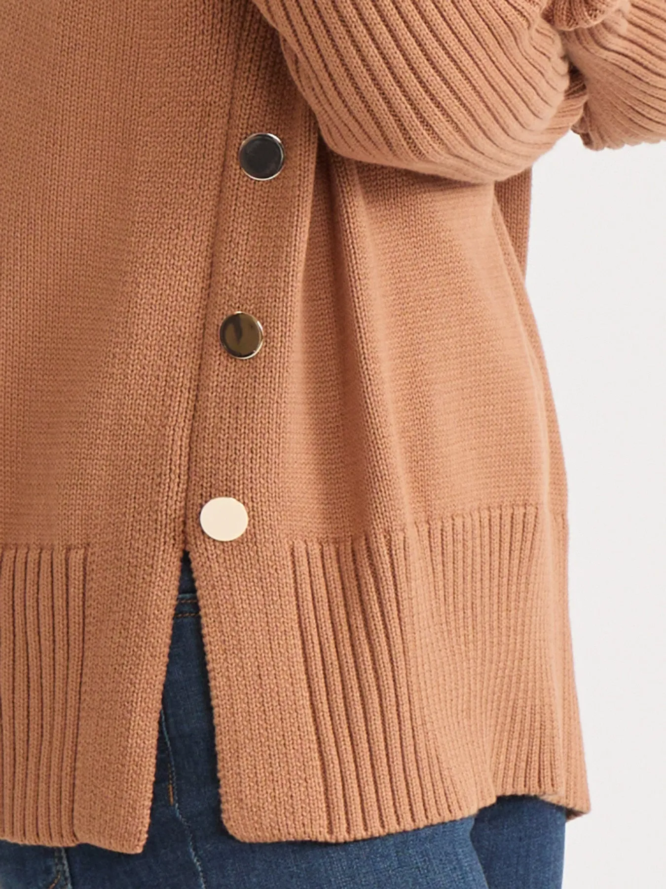 Side Button Sweater Mock Neck Sweater sold by Jones New York product image thumbnail 4