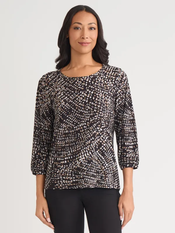 Puff Sleeve Crew Neck Top made by Jones New York