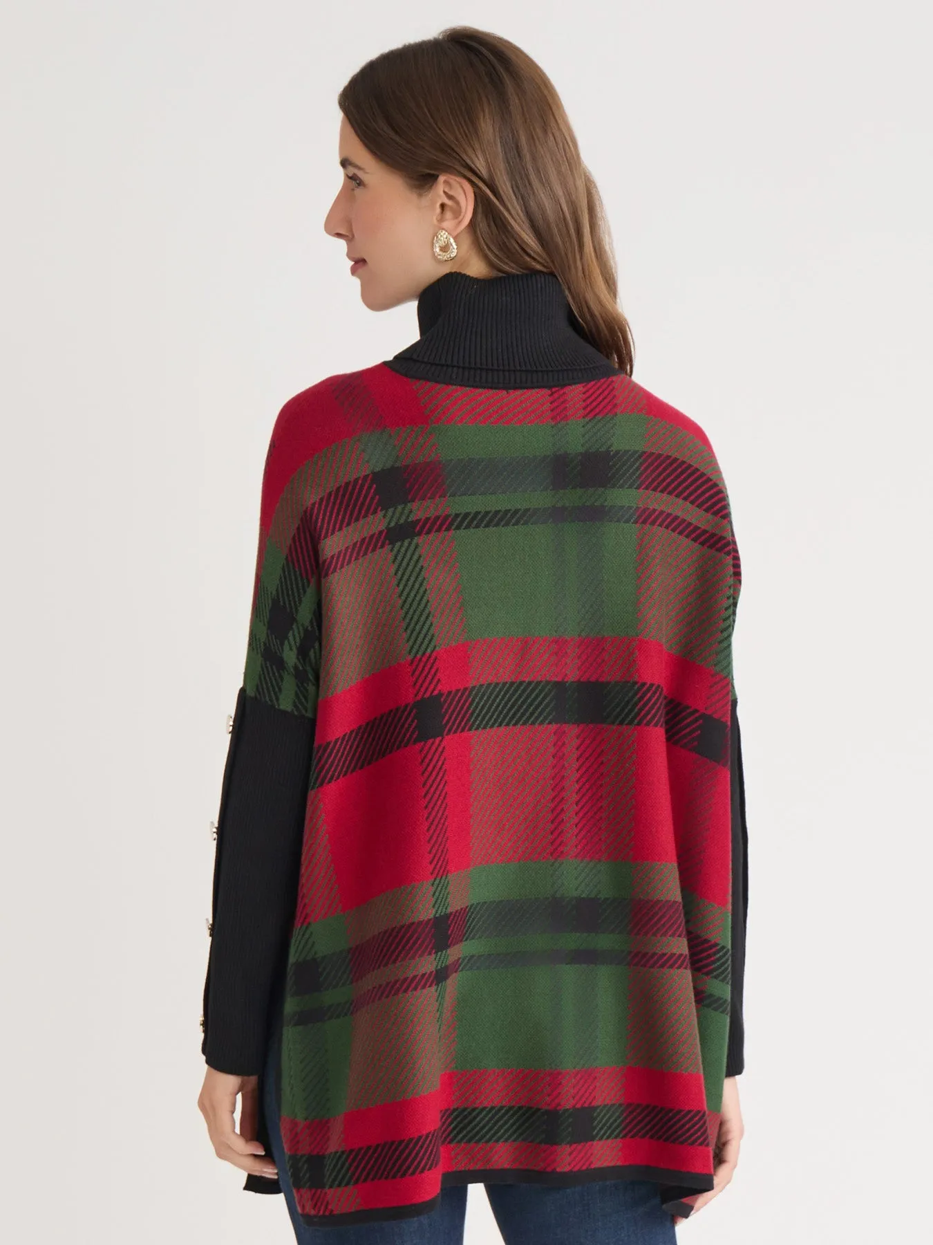 Plaid Turtle Neck Poncho sold by Jones New York product image thumbnail 4