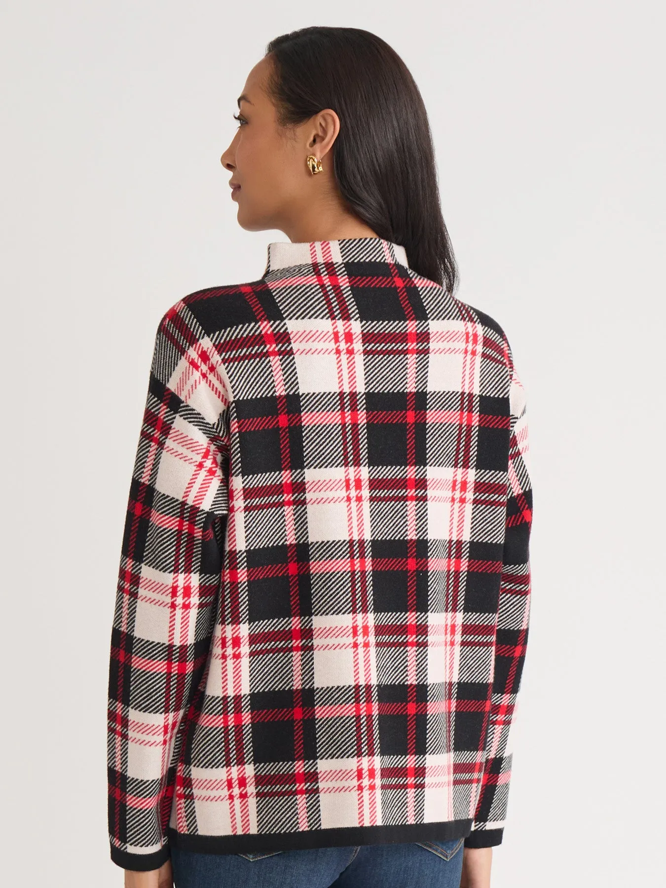 Petite Plaid Mock Neck Sweater sold by Jones New York product image thumbnail 3